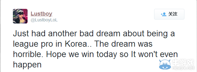 《LOL》TSM辅助发出推文：韩国电竞在水生火热